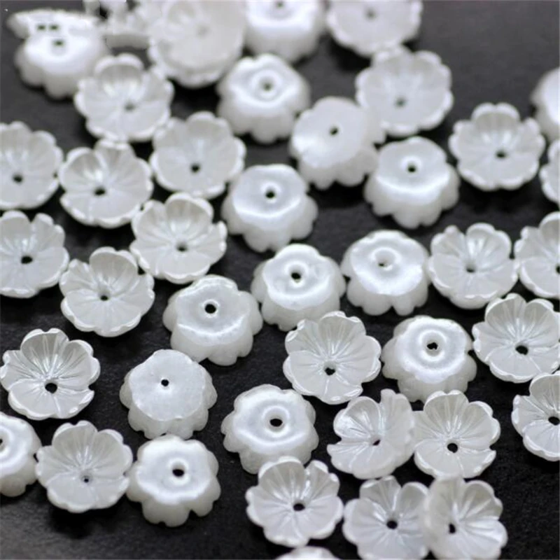 

50pcs/lot 10mm resin flower beads torus for diy earrings hair clip Hairpin jewelry making accessories material pearl loose beads