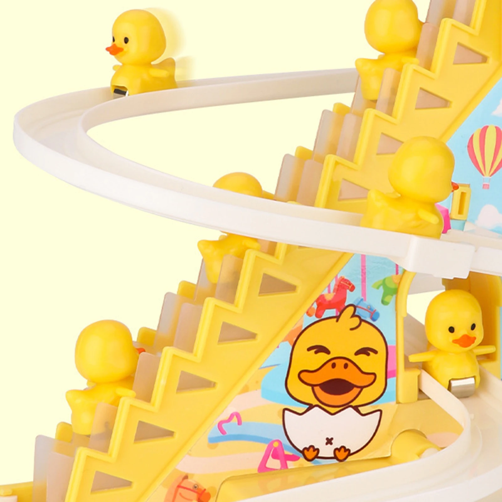 Electric Duckling Stair Climbing Toys Electric Music Rollercoaster Toy Playful Roller Coaster Toy With 3 Duck Led Flashing