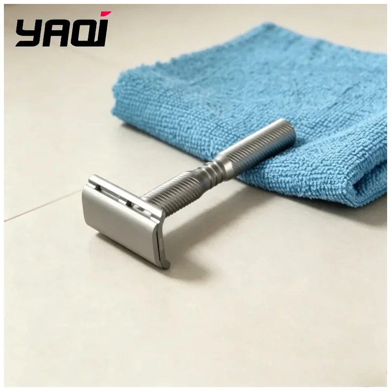 2026 Flash Sale YAQI Ghost Titanium Light Weight Multiple Thread Pattern 0.70mm Blade gap Safety Razor