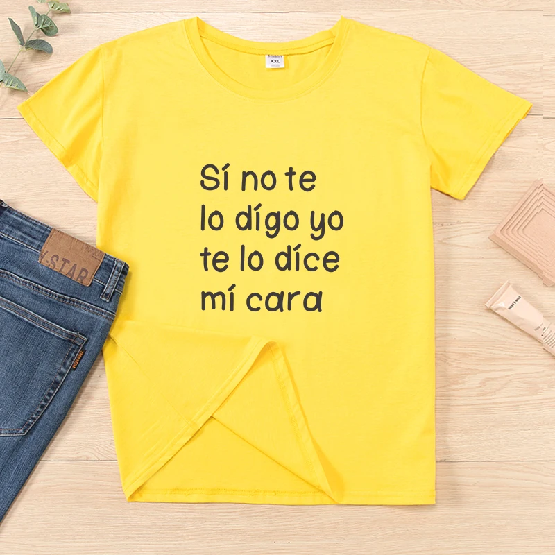 Fashion camiseta mujer Hipster Cotton T-shirts Women's summer shirts Tops Short sleeve spanish letter print lady tshitr tee