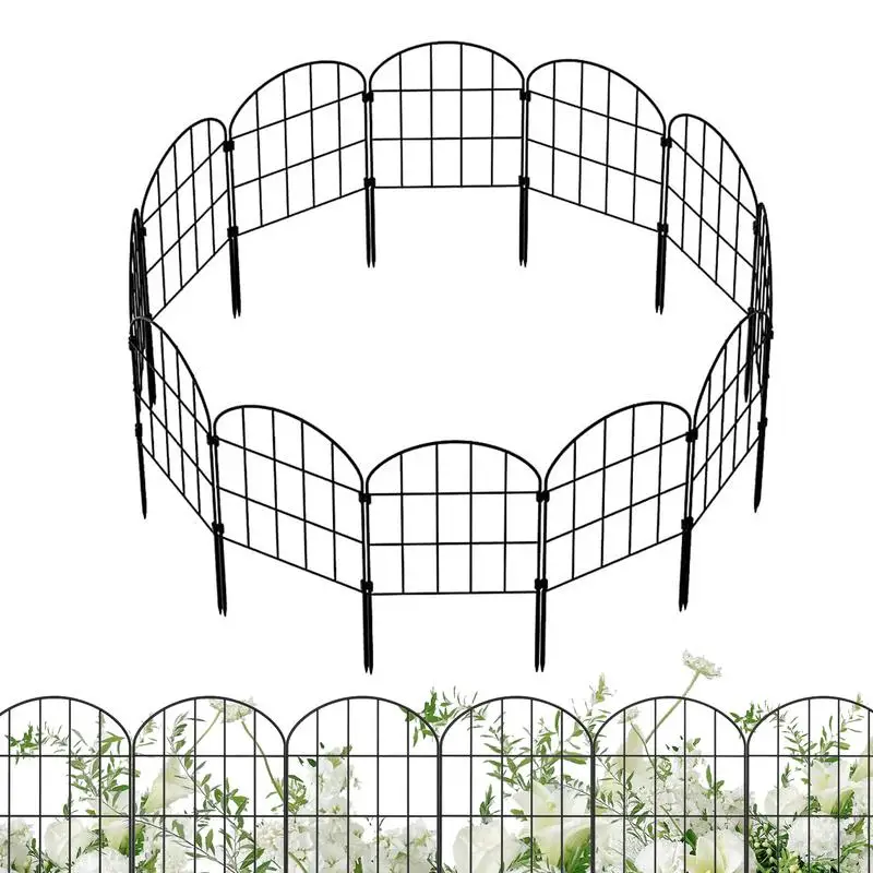 

Small Fence for Garden 10pcs Iron Wire Flower Bed Fencing Decorative Garden Fencing Animal Barrier Garden Fences and Borders for