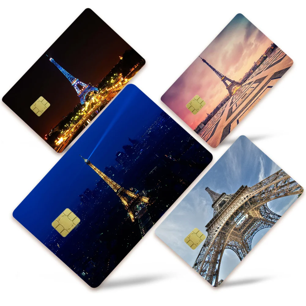 Frankreich Paris Eiffelturm Cartoon Kreditkarte Haut Aufkleber für Bankkarte Bus Metro Karte Aufkleber wasserdicht Frauen Geschenk