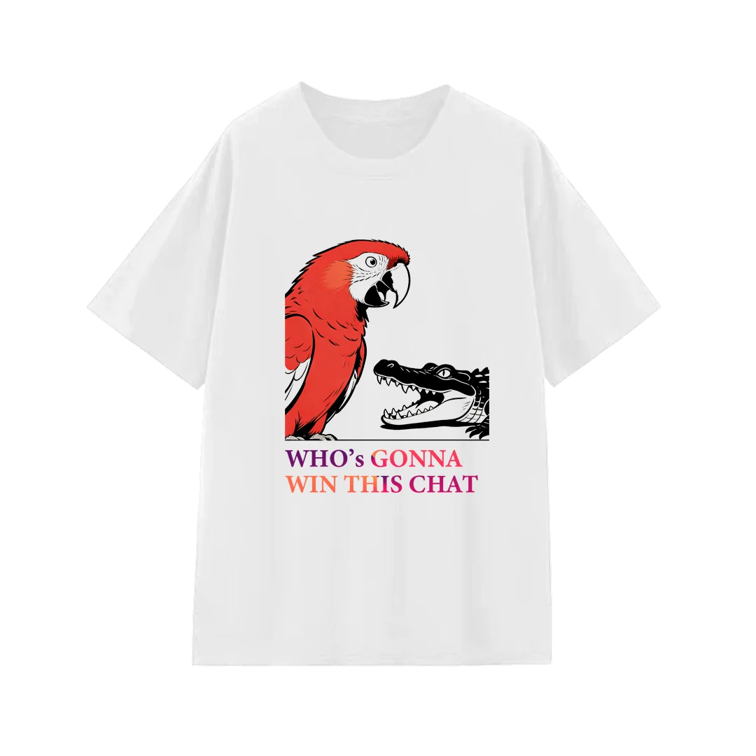 

Funny Graphic T-shirt Who's Gonna Win This Chat Short Sleeve Tee