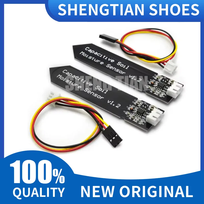 Capacitive Soil Moisture Sensor Module Corrosion Resistant Wide Voltage Wire Analog Capacitive Soil Moisture Sensor V1.2