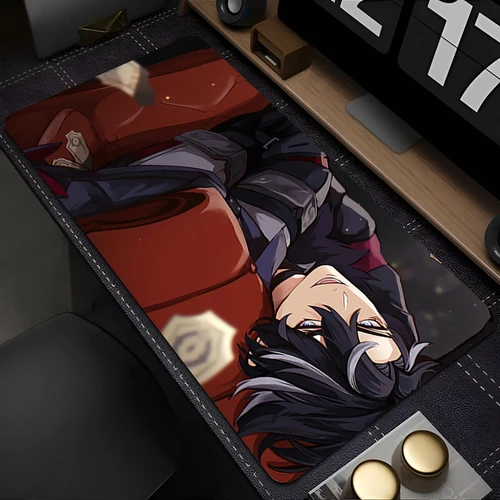 Imagen 2 del producto Alfombrilla de ratón de Anime, accesorios para juegos, alfombrilla para teclado de oficina, alfombrilla de escritorio grande, almohadilla extendida de goma G-genshin Impact Wriothesley