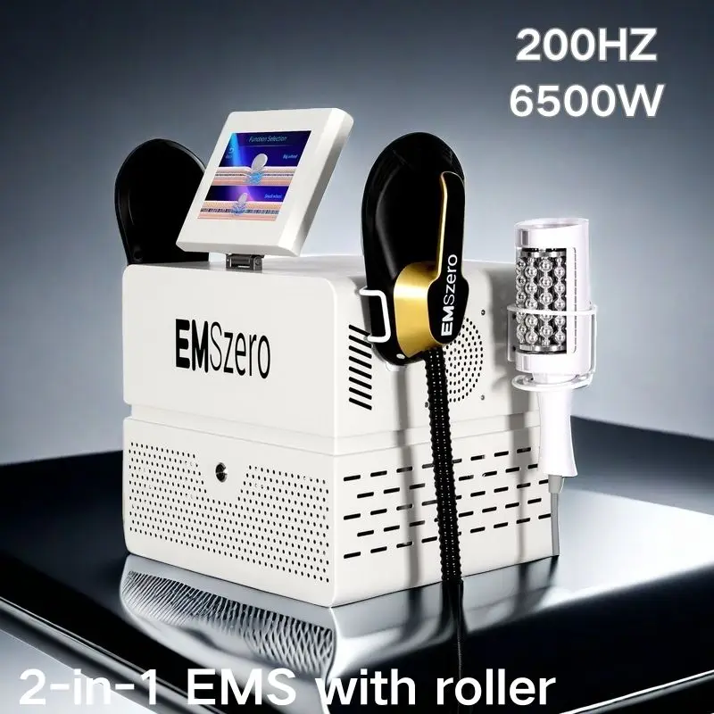 Upgrade EMSZERO 2-in-1 Drum Massage Weight Loss Electromagnetic Slimming Therapy 360 Degree 40K Vacuum 5D Slimming Machine