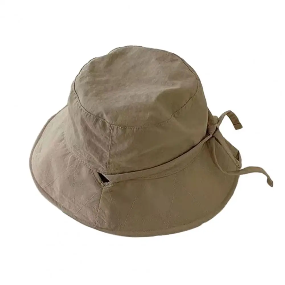 Lady Fisherman Hat Stylish Women's Lace-up Fisherman Hat Wide Brim Windproof Anti-uv Sunshade Cap for Summer Soft Breathable