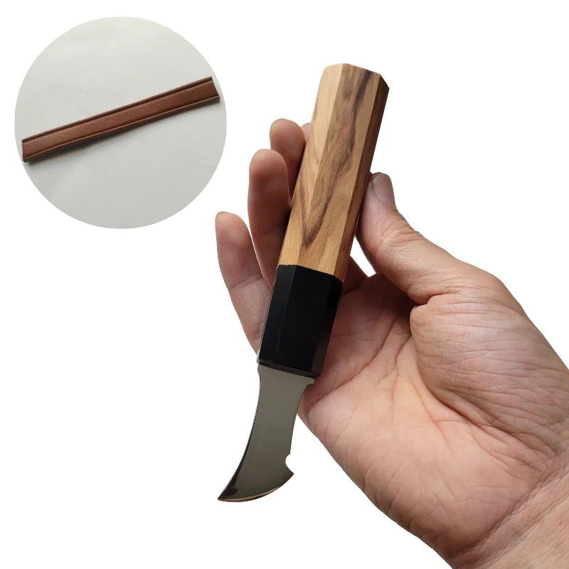 1mm/1.5mm/2mm/2.5mm Wooden Handle Shallow Groove Leather Edge Scriber DIY Handwork Leather Goods Border Drawing Auxiliary Tool