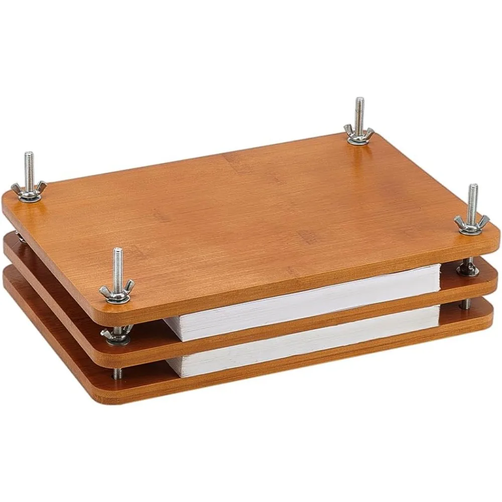 

Wooden Book Press Bookbinding Machine 11.2x7.7inch Portable Binding Press Tool with Iron Nut for Home School Office Bookbinding