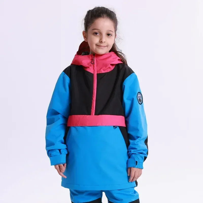 Traje de esquí para niño y niña, ropa de nieve cálida a prueba de viento, chaqueta deportiva al aire libre, pantalones de esquí, chándal, invierno, 2025