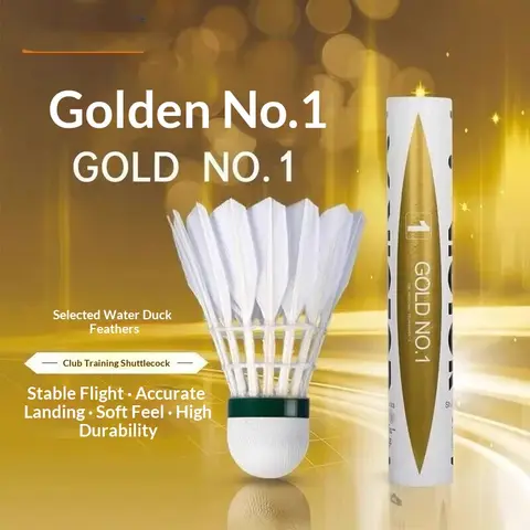 Club Training Ball VICTOR Volant Badminton Shuttlecock Golden 1/3 Durable Stable Duck Feather Professional Competition Shuttles