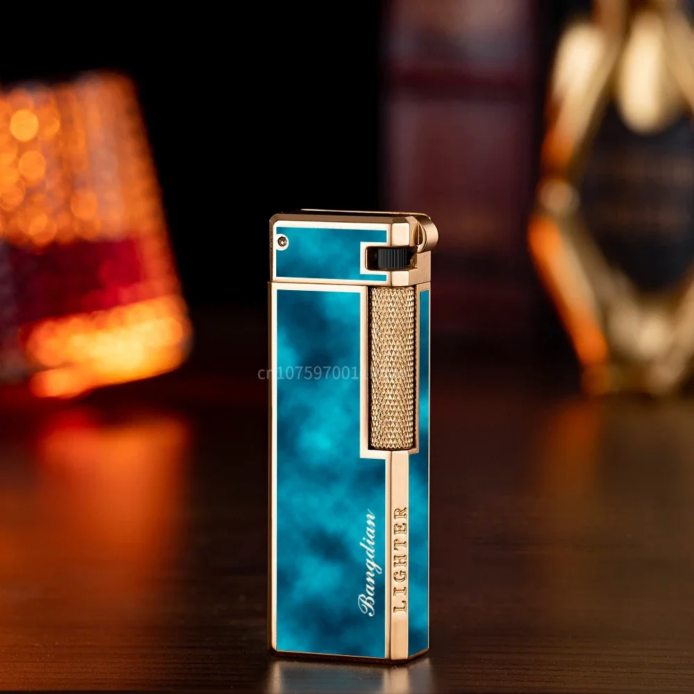 Butane Gas Lighters Retro Side Slide Grinding Wheel Ignition Open Flame Cigarette Lighters Smoking Accessories Unusual Lighters