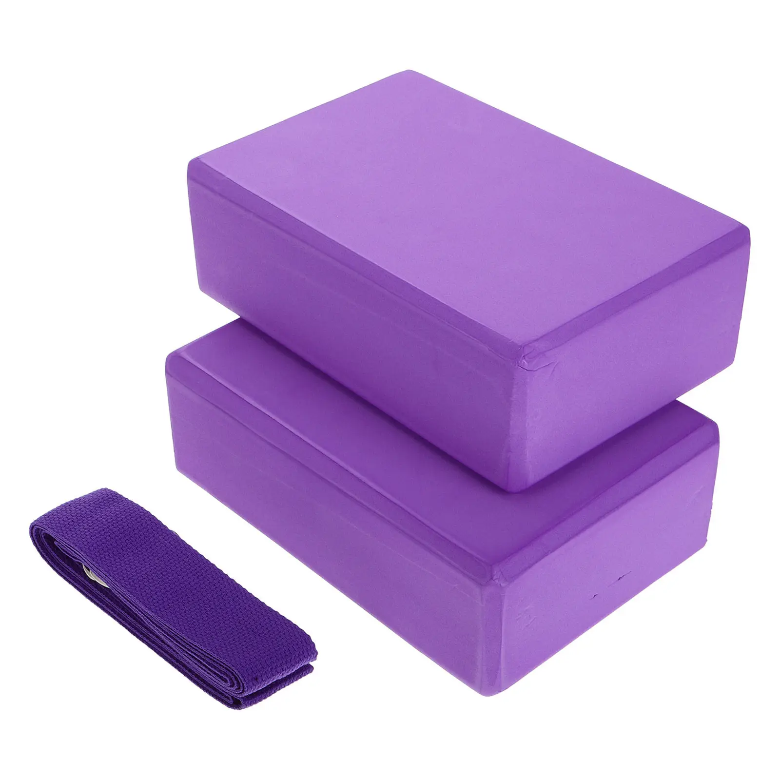 3Pcs Foam Yoga Bricks with Resistance Strap Yoga Balance Blocks for Flexibility Strength and Pilates Workout Balance Block