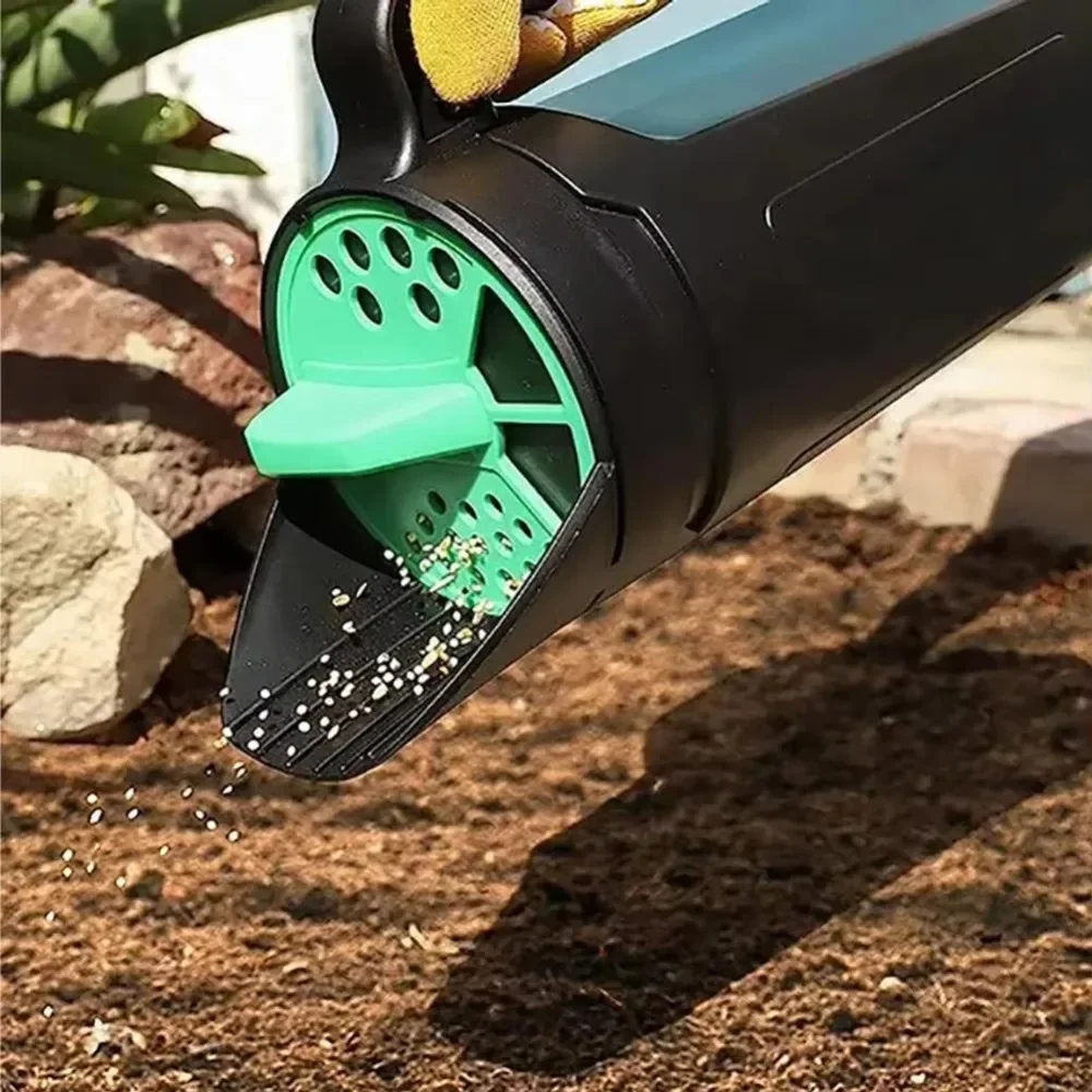 يده مفرشة البذور دليل آلة بذارة الحديقة قابل للتعديل افتتاح أحجام الحديقة الأسمدة مفرشة البذور موزع أداة حديقة المنزل