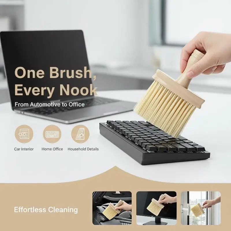 Reusable Multipurpose Cleaning Brush Soft Bristle Dust Remover for Home Desks Keyboards Laptop Surfaces Cleaning