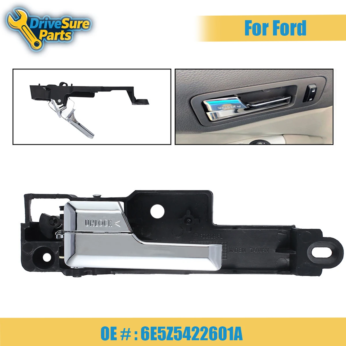 

6E5Z5422601A Front Left Inside Chrome Door Handle for Ford Fusion 2006-2012 for Mercury Milan 2006-11 Lincoln MKZ 2007-12
