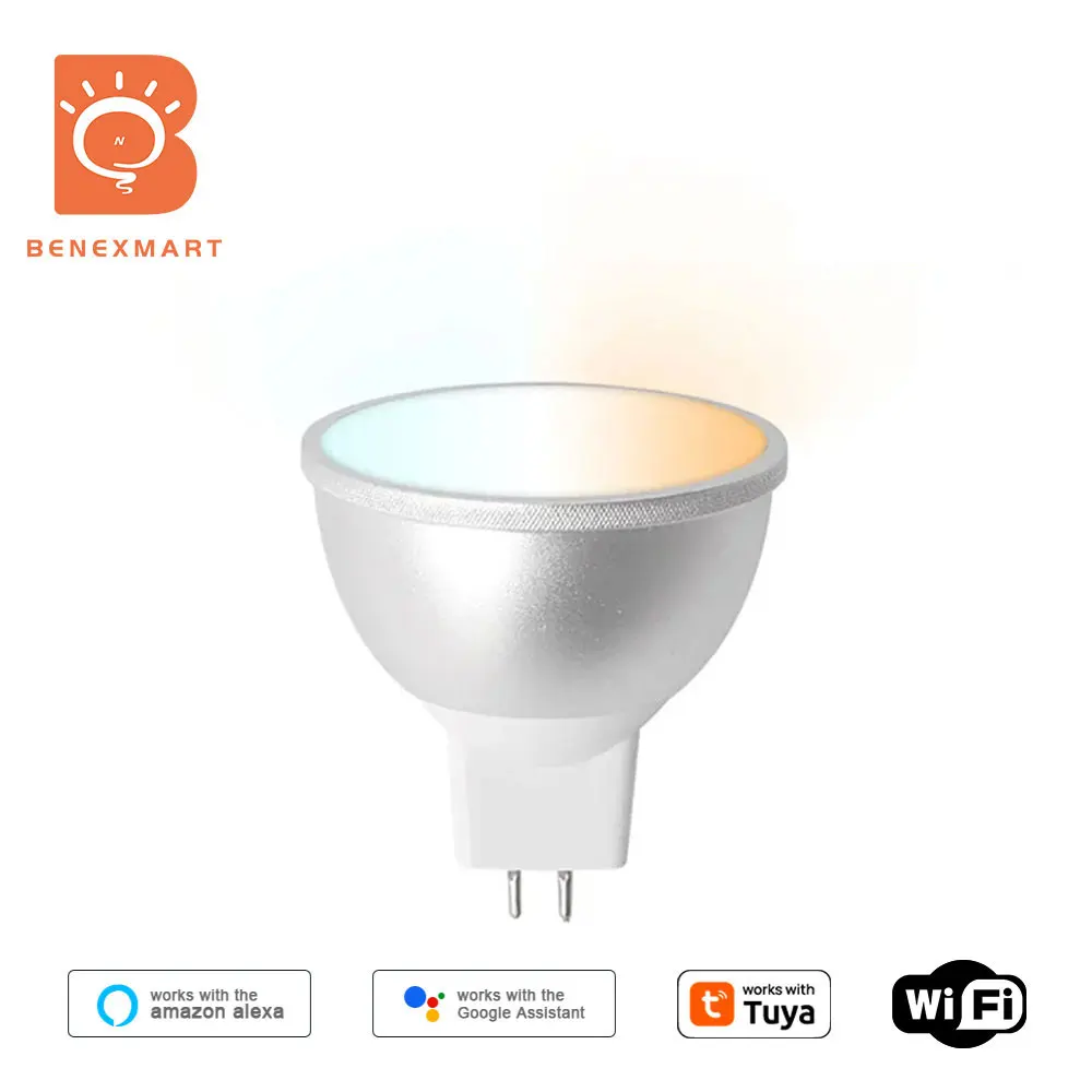 

Benexmart WiFi 12V MR16 Smart Led Light Bulb 5W RGBCW Dimmable Spotlighting Work with Tuya Smart Life Alexa Google Home Voice