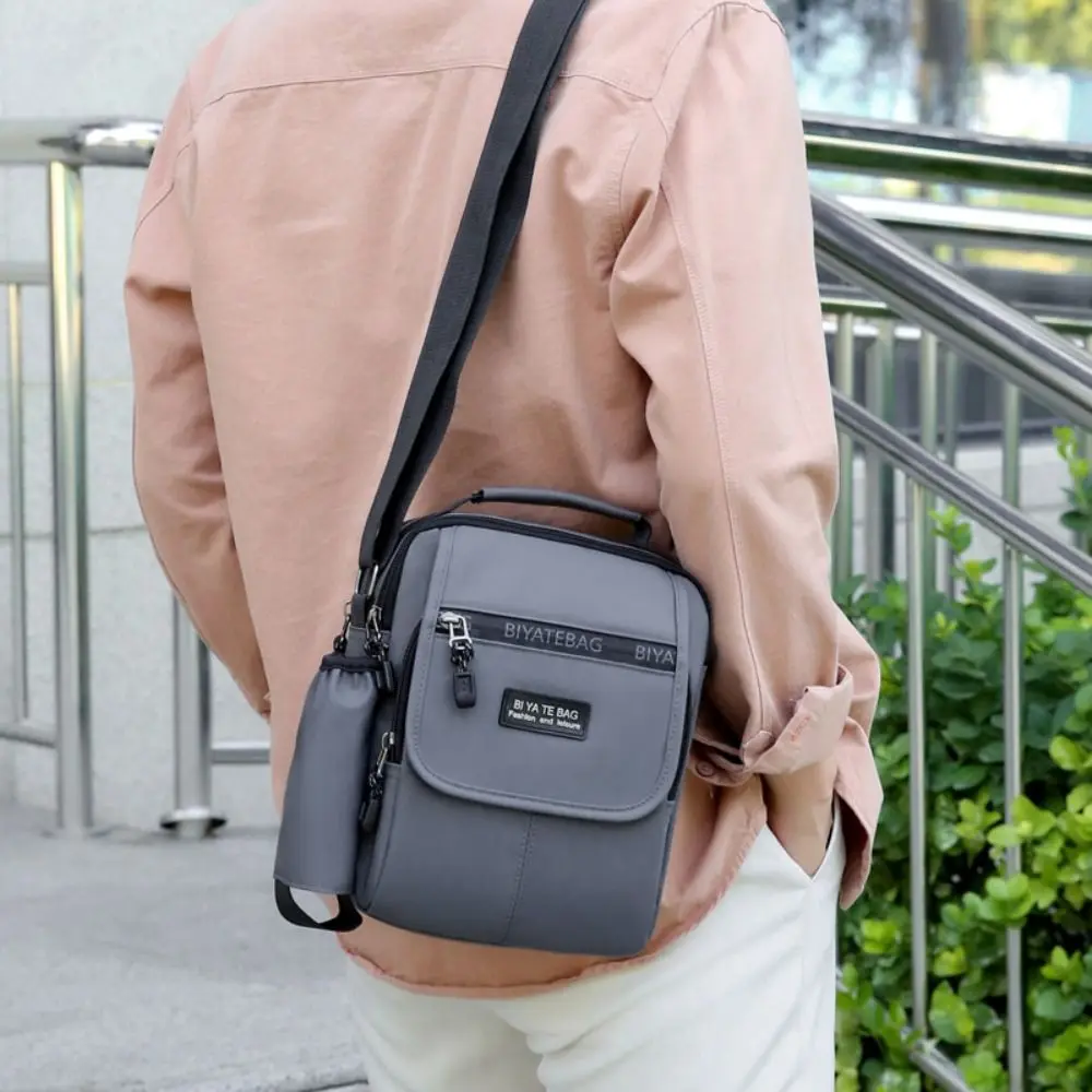 Bolso de hombro cruzado multicapa para hombre, bolsa de viaje impermeable de gran capacidad para teléfono, Mini bolso de mano con cremallera, bolsa de mensajero de negocios