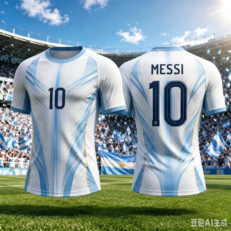 New Messi Inspired 10 Argentina Fan Soccer Jersey 3D Print Short Sleeve Quick Dry Breathable Unisex Sports Tee for Adults Youth