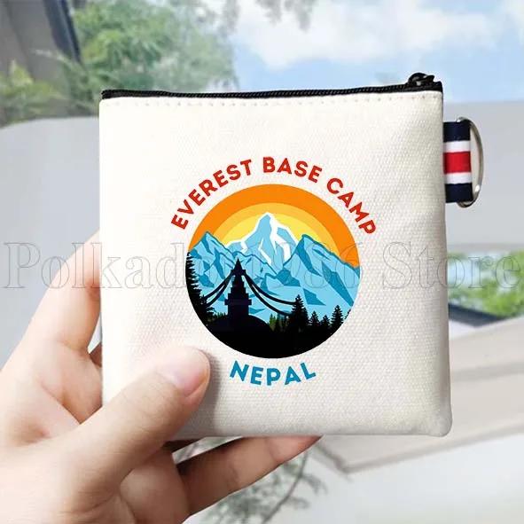 نيبال العلم خريطة بوذا عيون النيبالية الوطنية هدية قماش محفظة نسائية للعملات المعدنية حقيبة صغيرة مربع مفتاح تخزين حافظة للبطاقات القطن المحفظة الحقيبة