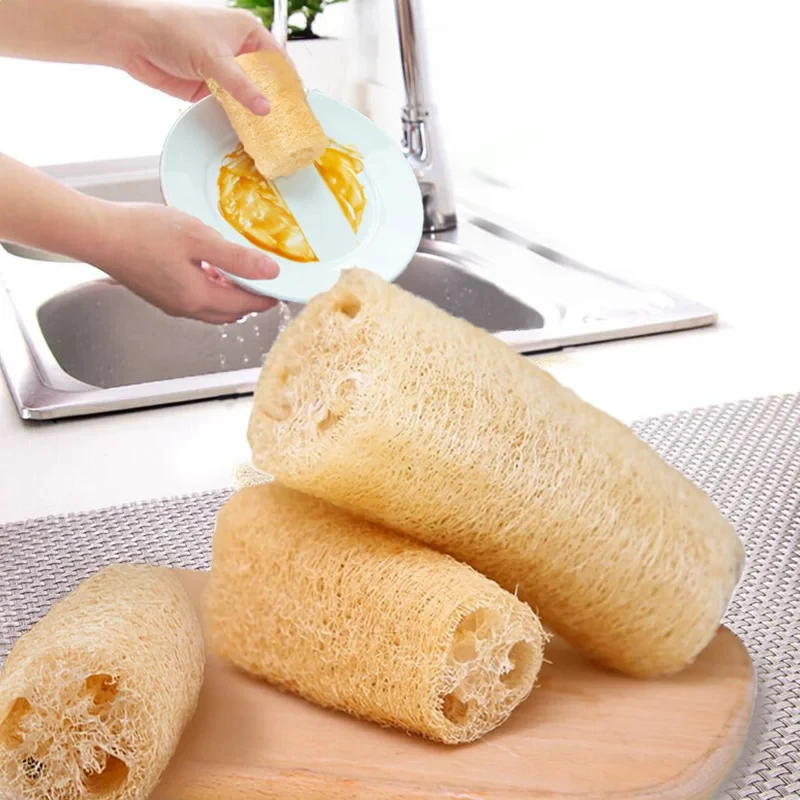 Natural Loofah Sponge for Cleaning; Multi-Purpose Cleaning Tool; Non-Stick Pan Brush; Daily Cleaning and Washing for Body Use.