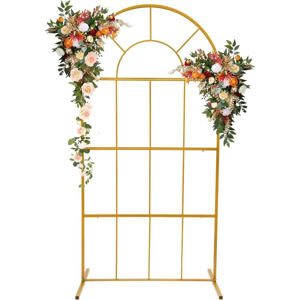 

Металлические свадебные арки золотого цвета высотой 6,6 футов для церемоний, фоновые стойки, арки для шаров, украшения для вечеринок