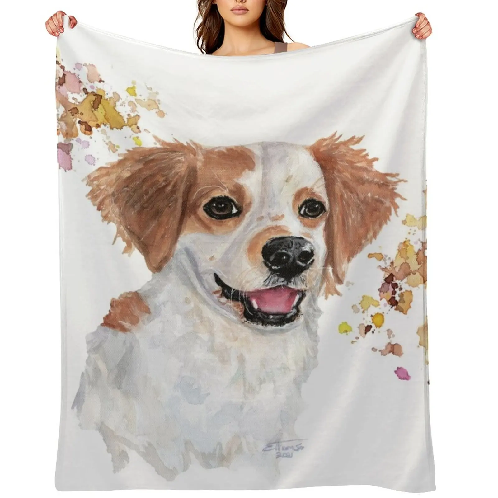 

Watercolour Cavachon Throw Blanket valentine gift ideas Soft Big Flannels Luxury Brand Blankets
