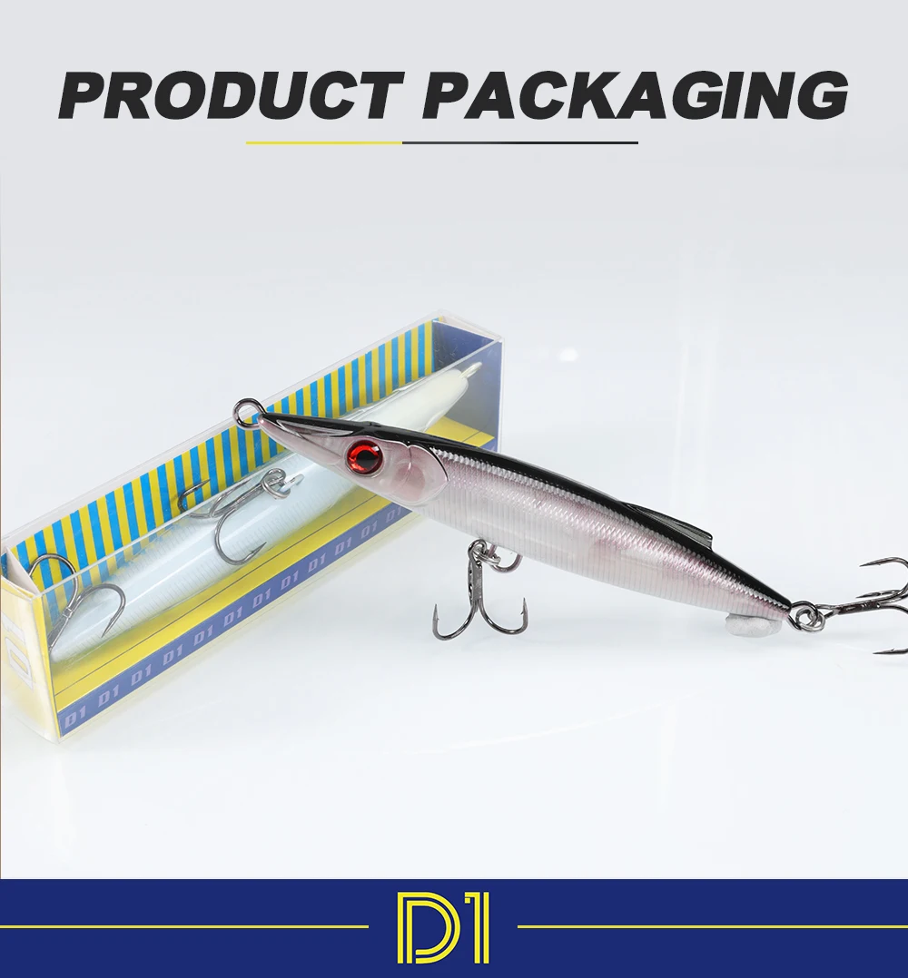 D1 ChiLume 130F Bleistift Angeln Locken 130mm 25g Schwimmenden Köder WTD Lange Casting Wobbler Stickbait Fisch Tackle für Bass Hecht DT3022 – Detail 9