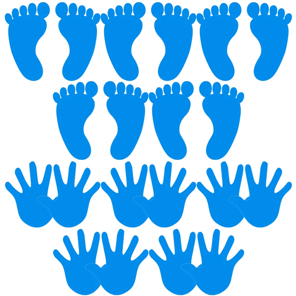 

10Pairs Nursery Room Decorative Handprint Footprint Wall Stickers PVC Adhesive Kids Room Removable Self Stick Wall Decal