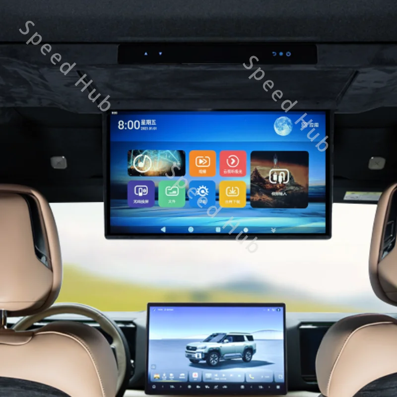For Byd Equation Leopard 8 Denza B8 Car Touch Screen Tv Mobile Internet Hd Display 17.3-Inch Rear Ceiling Tv Auto Parts