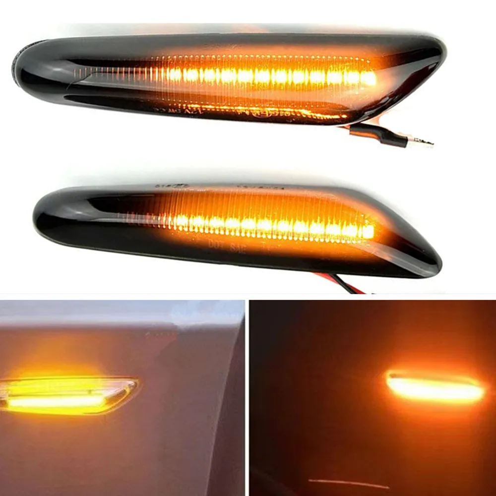 

For BMW E90 E91 E92 E93 E60 E87 E82 E46 2pcs Error Free LED Dynamic Blinker Side Marker Turn Signal Light Sequential Indicator