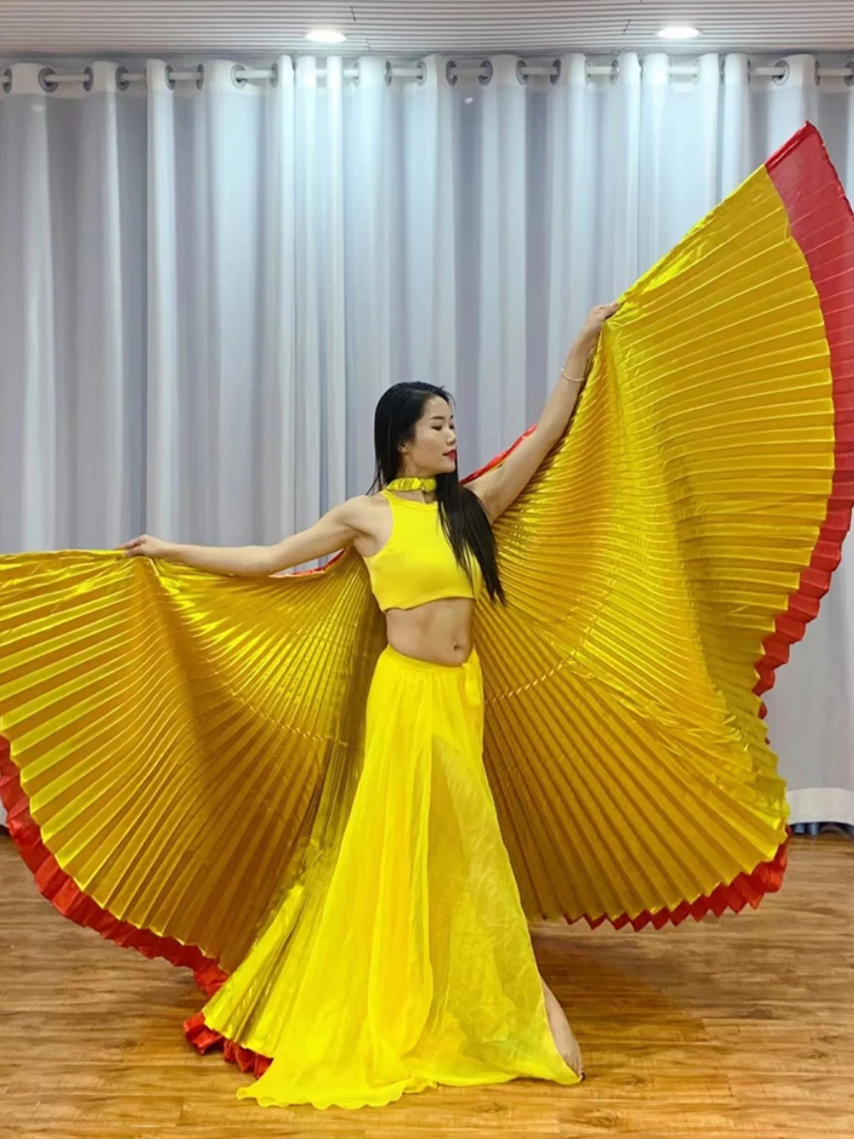 Belly Dance Wings Carnivals Festivals Cosplay Fairy Wings New Style Double Color Dance Wings with Sticks