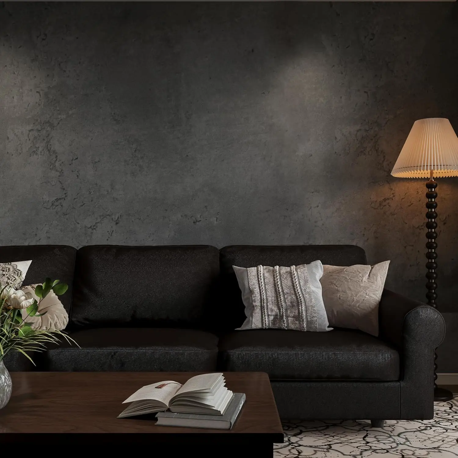 

Concrete Wallpaper Peel and Stick Thick Matte Cement Contact Paper 16x708 inch for Kitchen Bedroom Bathroom
