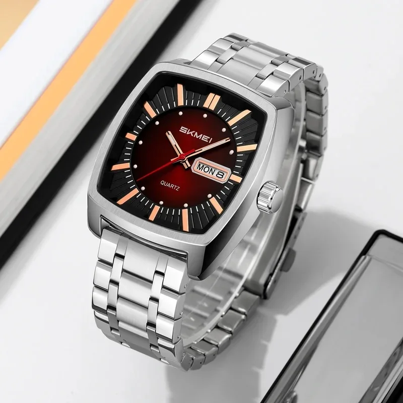 SKMEI 9354 Top Brand Quartz Casual Watches for Men Round Movement Waterproof Mens Wristwatches Date Week Display Male Clock New