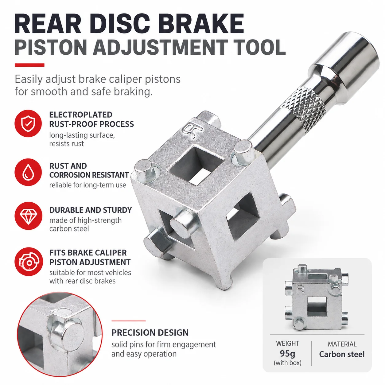 Herramienta para Retraer Pistones de Caliper de Freno para Renault, Accesorios para Coche, Repuesto de Pastillas de Disco de Suspensión Neumática, Cubo Trasero para Camión