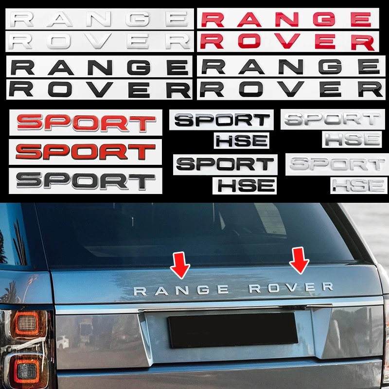 3D ABS Range Rover Car Cofano Lettere Logo Distintivo Emblema Adesivo Accessori Per Land Rover Discovery Defender Sport Evoque HSE.