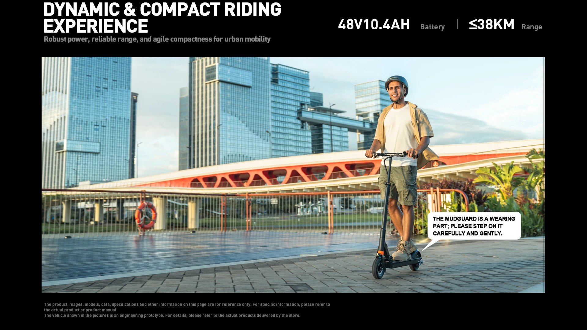 JOYOR F5 Premium Version E-Scooter 48V10.4AH 8-Zoll Vorderreifen (luftgefüllt) und Hinterreifen (vollgummiert) für den Stadtverkehr – Detail 5