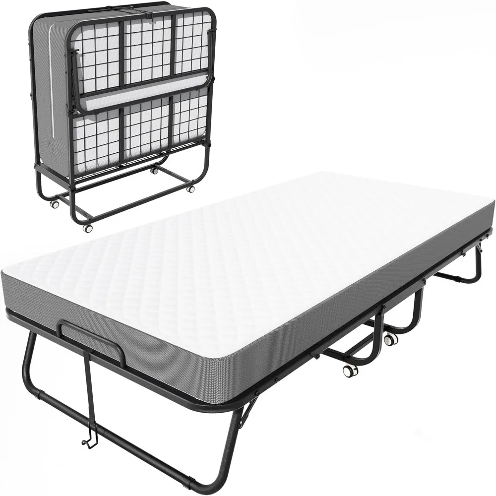 Twin Size Folded Bed, Foldable Twin Bed for Adults, 5