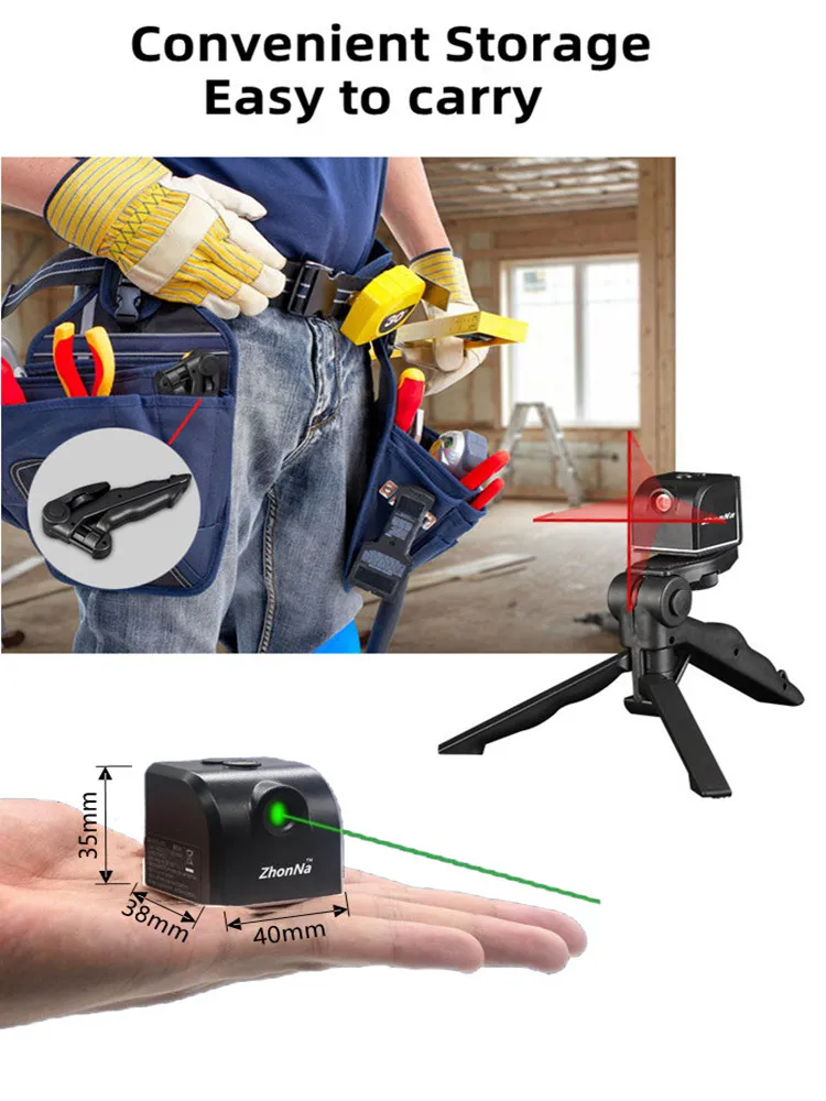 Portable Laser Level Mini Horizontal And Vertical Cross Lines Super Green  Laser Level  Location Line For USB Charge DIY