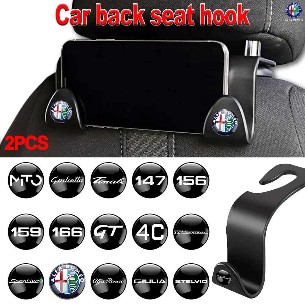 Car Seat Backrest Hidden Multi-Functional Hook Car Rear Seat Detachable Auto Accessories For Alfa Romeo Sportiva GT Mito TZ3 166