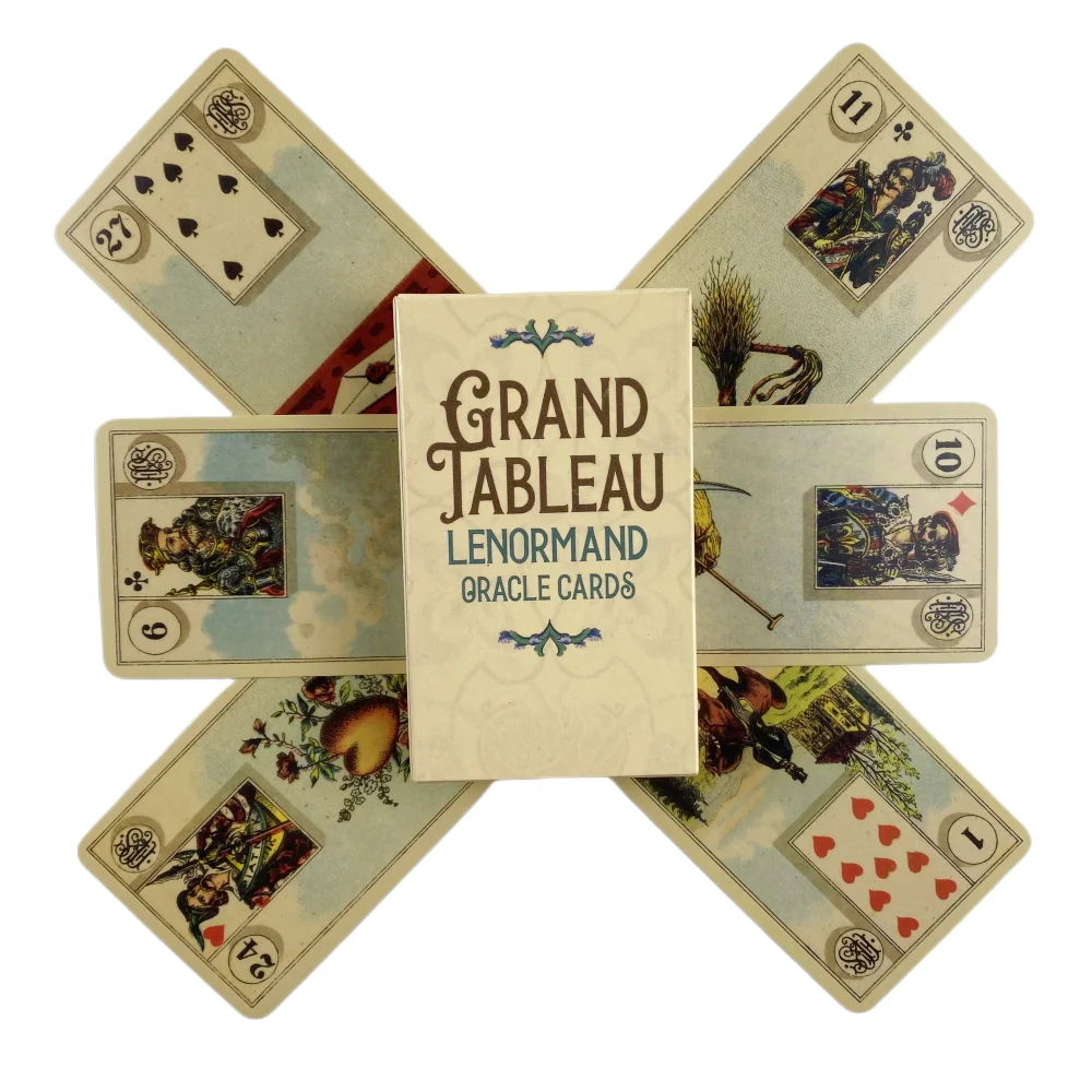 Grand Tableau Lenormand Oracle Cards Game Fortune-telling Divination Visions Edition Messages Board Deck With Paper Guidebook