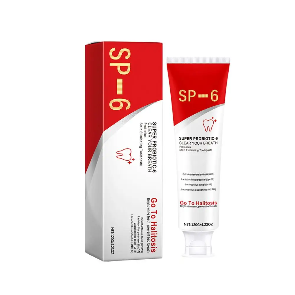 ยาสีฟันโปรไบโอติก Brightening Stain Removing Sp-6 ยาสีฟันโปรไบโอติก Fresh Breath ยาสีฟันขาวใหม่