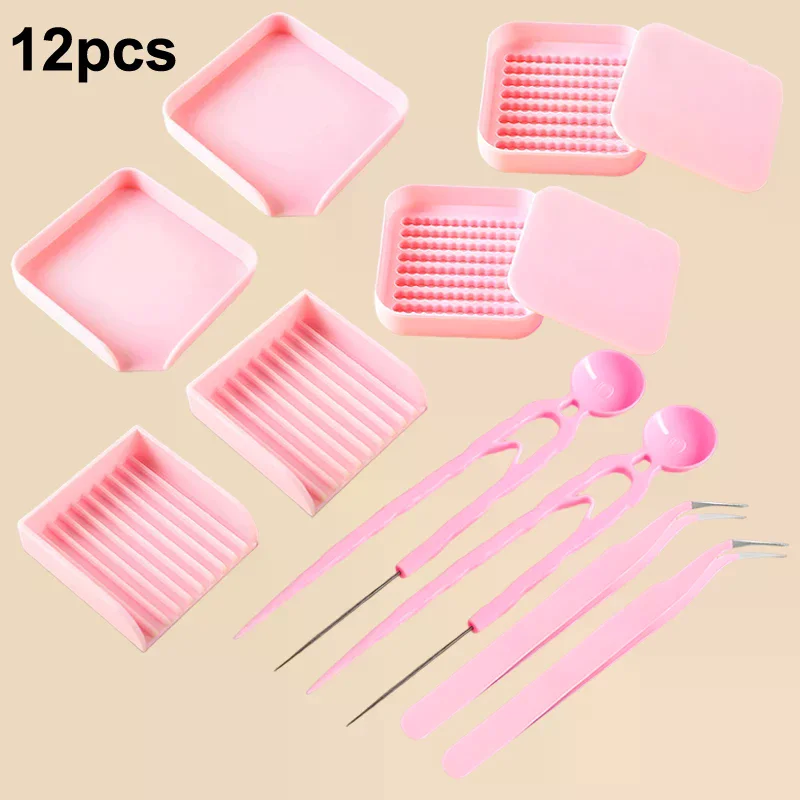 12Pcs Hama Beads Tweezers Tool Set DIY Handmade 2.6mm Perler Bead Craft Picking Auxiliary Accessory Kit