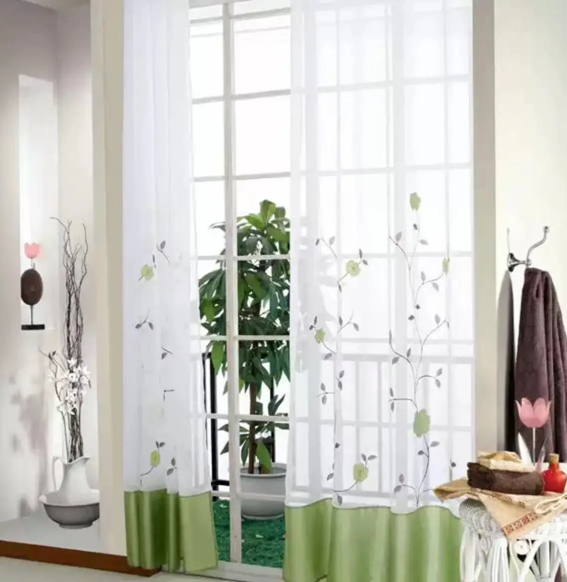 1PC Modern Sheer Tulle Curtains for Bedroom Window Curtains Living Room Kitchen Curtains Flower Design Kids Room Rideau Cortinas