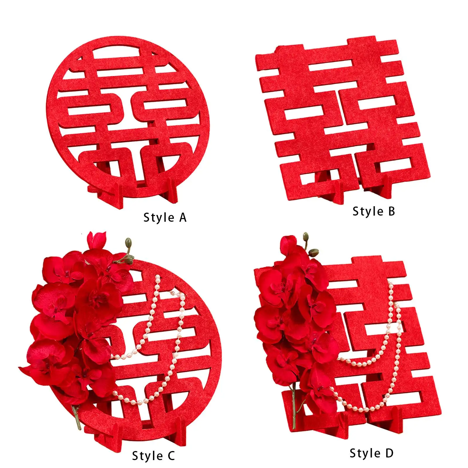 Sculpture double bonheur de mariage chinois - Symbole d'amour et de l'unité