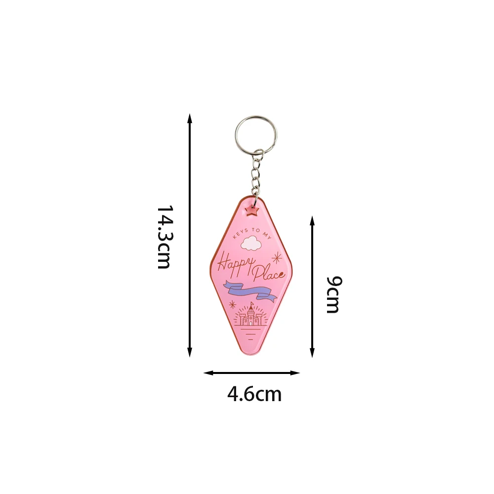 مفاتيح إلى مكان سعيد الوردي المفاتيح باييون قلعة موتيل نمط حلقة رئيسية ريترو ستايل فندق Keytag ظهره قلادة تزيين