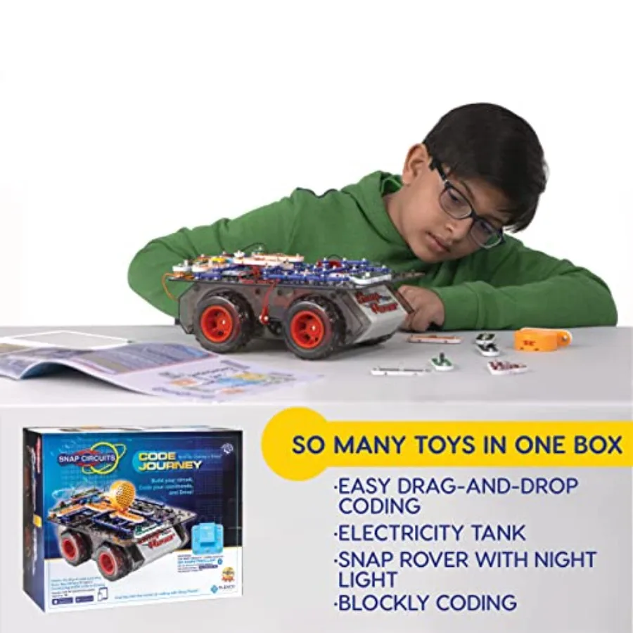 STEM building toy for ages 8 to 108: Bluetooth-controlled circuit with code-based commands, durable plastic construction, vibra view 2