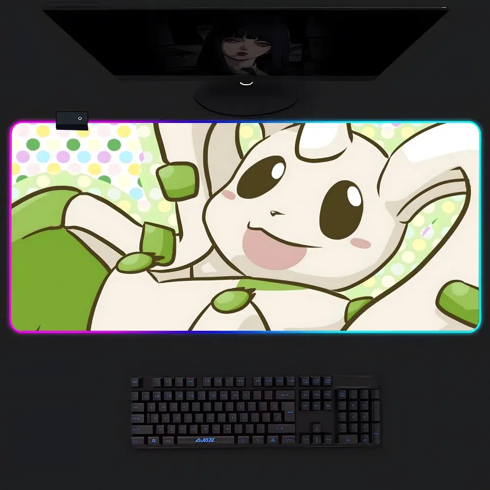 

Коврик для мыши Digimon с LED-подсветкой, игровой RGB-коврик для стола, коврик для клавиатуры и мыши ПК