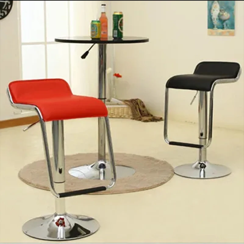 Lifting Swivel Bar Counter Chair Rotating 56-76cm Height Adjustable Bar Chair PU Leather Soft Cushion High Footstool Barstool