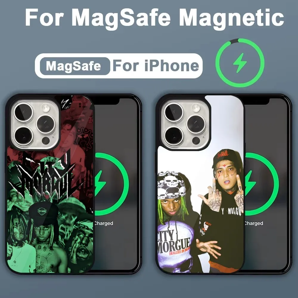 C-City Morgue Zillakami Phone Case For iPhone 16,15,14,13,12,11,Plus,Pro,Max,Mini Magsafe Magnetic Wireless Charging